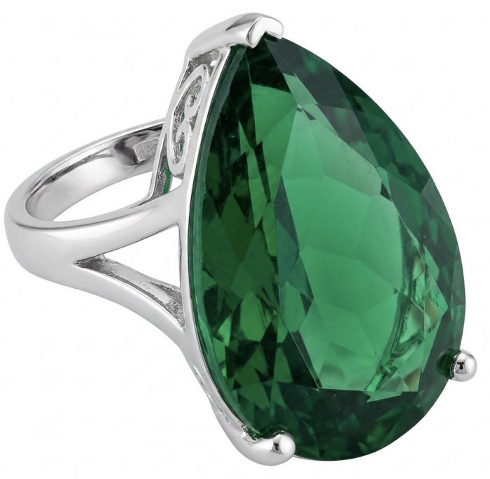 Very Rare! Exotic Beauty pearl cut 29.5 carat Helenite .925 Sterling Silver handmade Ring s. 6 - video