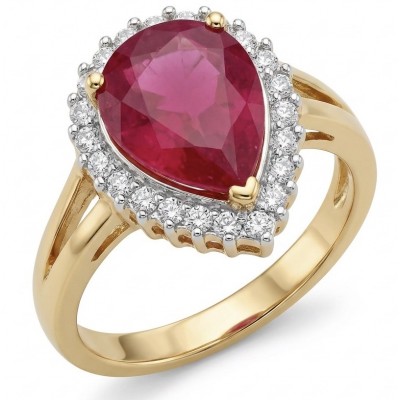 Scarlett - great quality! 12.4 ctw Mozambique Ruby .925 Sterling Silver dippedin 22K Gold handcrafted Statement Ring size 6