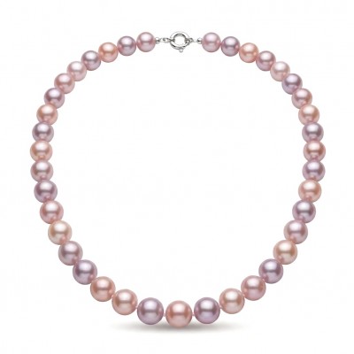 ELEGANT PASTELS - Outstanding freshwater Pearl .925 Sterling Silver handcrafted Statement necklace