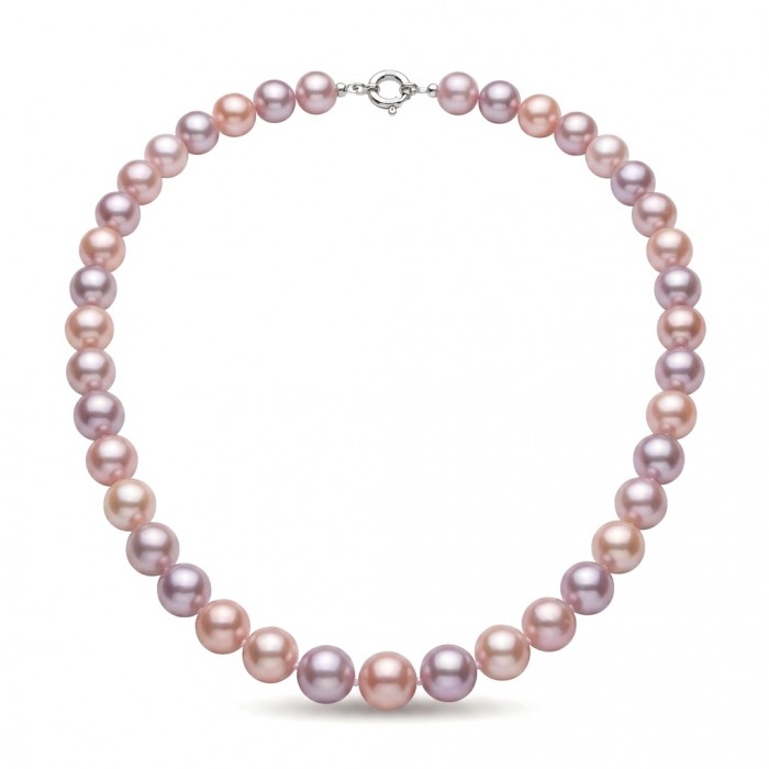 ELEGANT PASTELS - Outstanding freshwater Pearl .925 Sterling Silver handcrafted Statement necklace