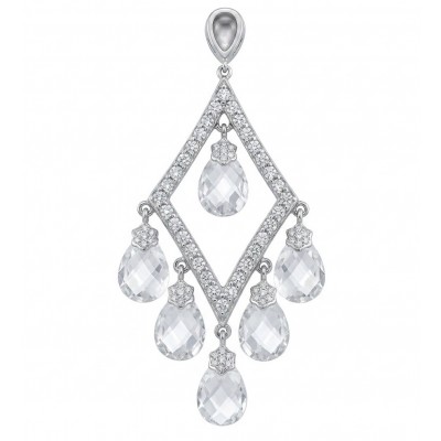 Luxurious 11.4 carat White Topaz .925 Sterling Silver handcrafted pendant