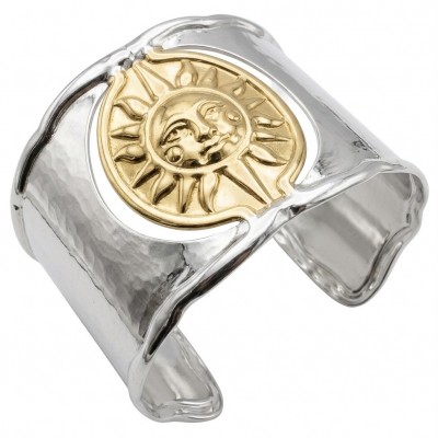 Renewal - Byzantine design 14K Gold over .925 Sterling Silver handcrafted Bracelet / Cuff