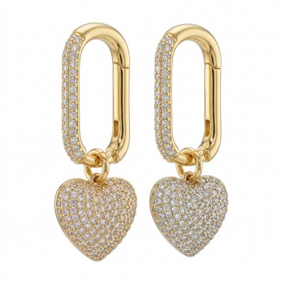 Endless Love - 1.7 carat pave White Topaz .925 Sterling Silver dipped in 18K Gold handmade Earrings