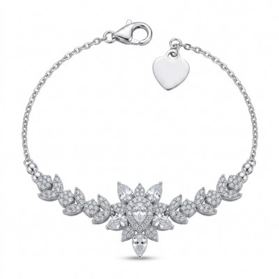 Mademoiselle 10.2 carat Moissanite .925 Sterling Silver Statement Bracelet