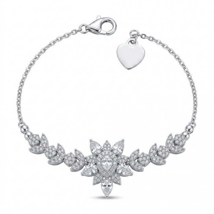 Mademoiselle 10.2 carat Moissanite .925 Sterling Silver Statement Bracelet