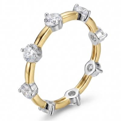 Perfection Natural 4.5 carat White Topaz 18K Gold over .925 Sterling Silver Women ring size 9