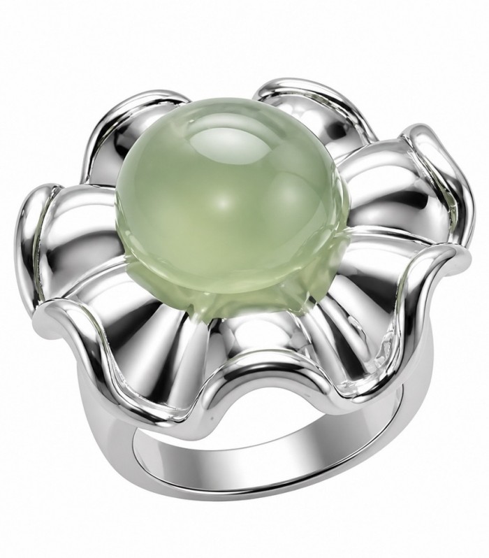 Exotic Flower Best quality Prehnite .925 Sterling Silver handcrafted Ring Size 7