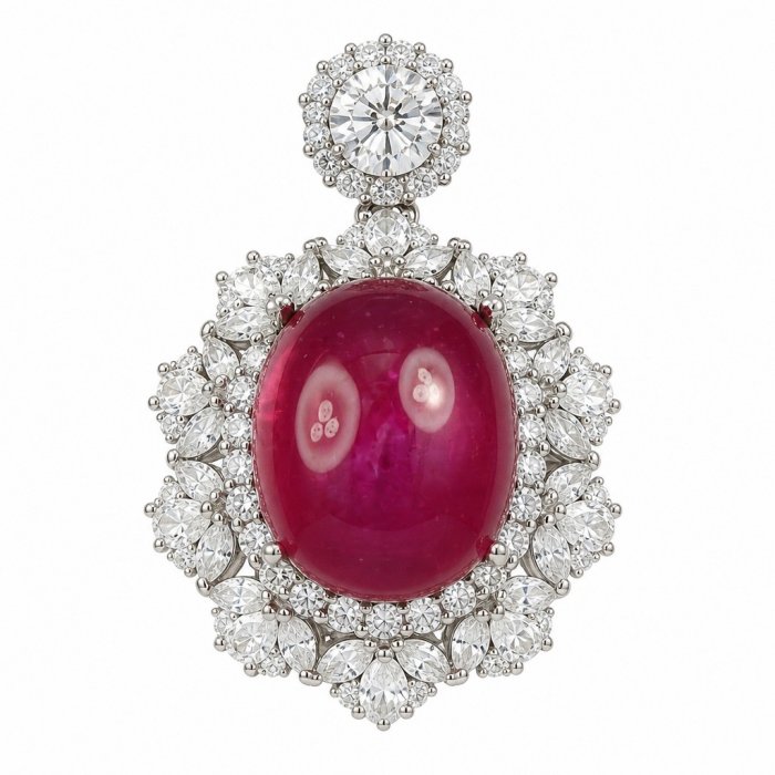 Giovanna 23.2 carat authentic Mozambique Ruby .925 Sterling Silver handmade Pendant - video