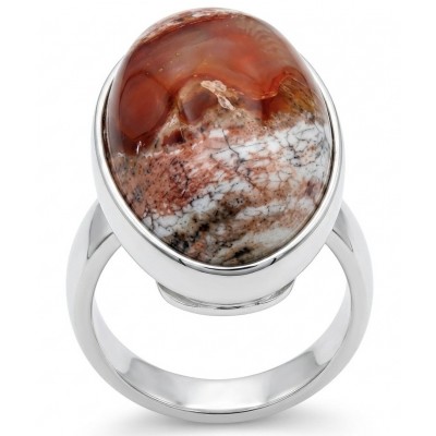 Bonfire Night best quality 22.5 carat Mexican Opal rhodium over .925 Sterling Silver handmade ring 8