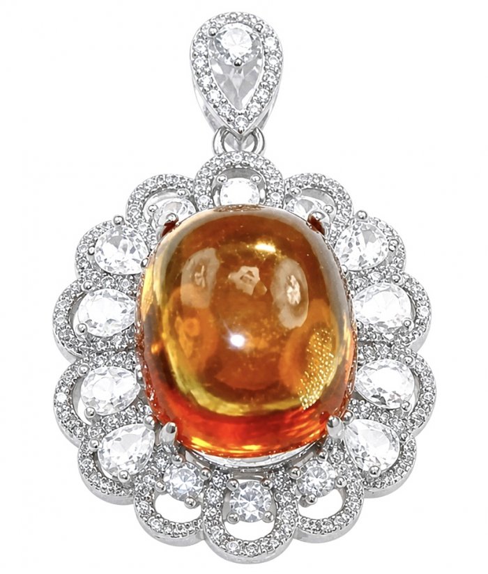 Giovanna 18.2 carat authentic Brazilian yellow Tourmaline .925 Sterling Silver handmade Pendant - video