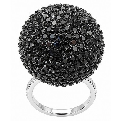 Modern Concept dark blue pave 8.2 carat Sapphire Sphere .925 Sterling Silver ring s. 5 1/4