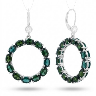 Authentic 22.9 carat CHROME DIOPSIDE from Siberia .925 Sterling Silver handmade Large Statement earrings