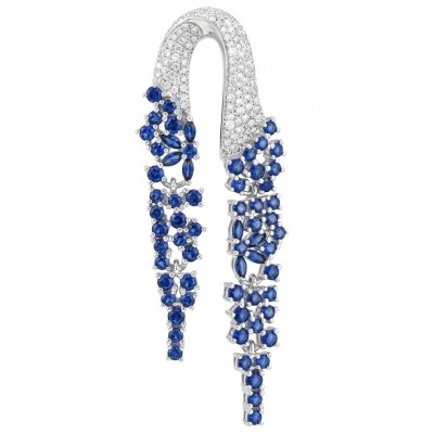 Genuine 3.5 carat Sapphire rhodium over .925 Sterling Silver dipped in rhodium handmade Pendant