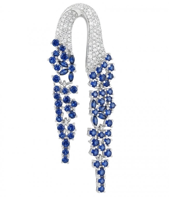 Genuine 3.5 carat Sapphire rhodium over .925 Sterling Silver dipped in rhodium handmade Pendant