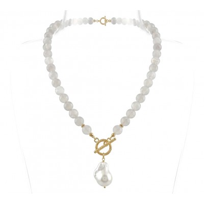 Strawberry - Rose Quartz 14K Rose Gold over .925 Sterling Silver .925 Sterling Silver Necklace