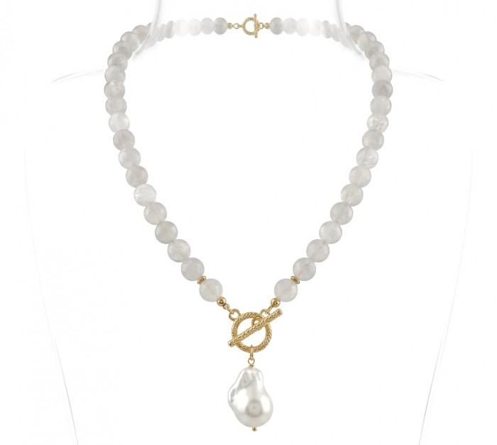Strawberry - Rose Quartz 14K Rose Gold over .925 Sterling Silver .925 Sterling Silver Necklace