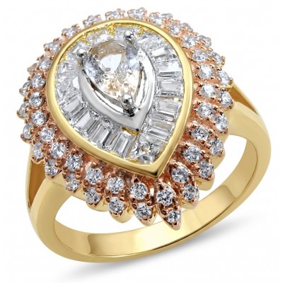 Authentic pear cut 9.2 carat Morganite 14K White Gold over .925 Sterling Silver ring s. 8