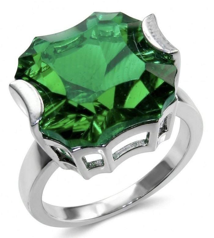 Exotic Beauty baquette cut 11.5 carat Helenite .925 Sterling Silver handmade Ring s. 8 1/4