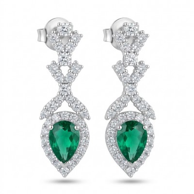 Spectaculat 12.5 carat Tsavorite Garnet .925 Sterling Silver handcrafted earrings