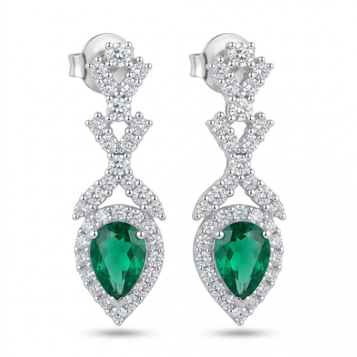 Spectaculat 12.5 carat Tsavorite Garnet .925 Sterling Silver handcrafted earrings