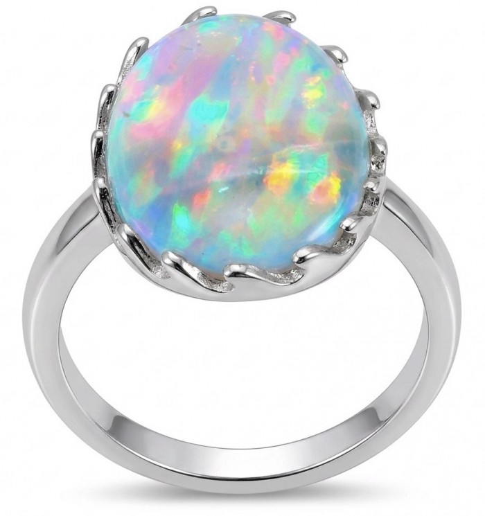 Endless Ocean Genuine 11.5 carat doublet Australian Opal .925 Sterling Silver handmade Ring size 6