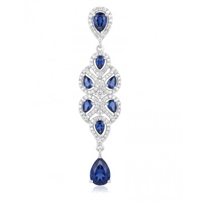 Isabella 6.8 carat natural Sapphire .925 Sterling Silver Perfectly handcrafted pendant