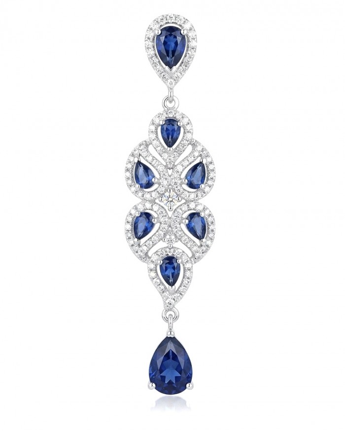 Isabella 6.8 carat natural Sapphire .925 Sterling Silver Perfectly handcrafted pendant