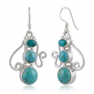 Authentic Turquoise Silver handcrafted Earrings