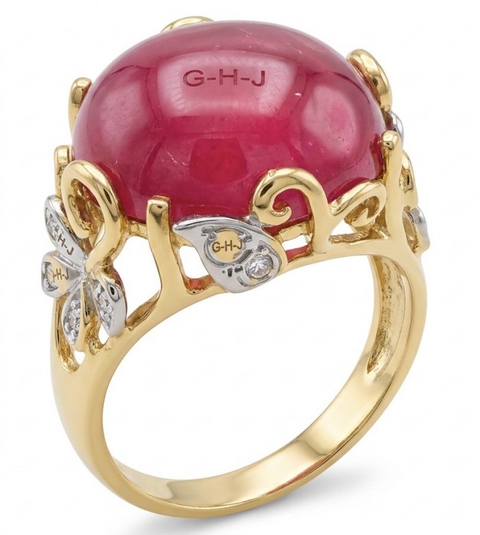 Emily 10.9 carat Mozambique Ruby .925 Sterling Silver dipped in 22K Gold handmade Statement Ring size 7