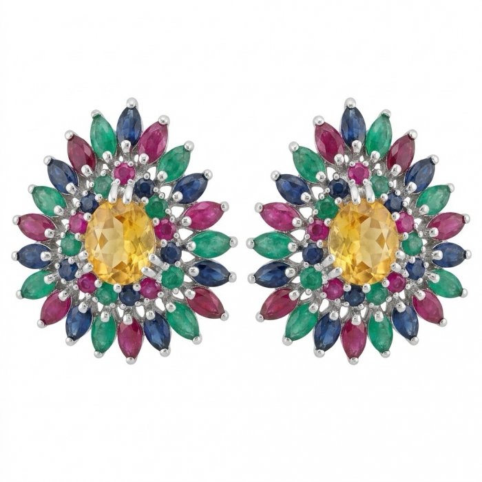 Victoria Authentic 15.5 carat Brazilian Citrine .925 Sterling Silver brilliantly handcrafted Statement earrings - video