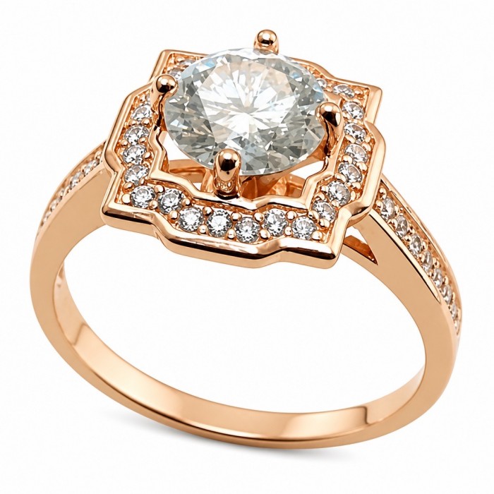 Perfection 1.8 carat White Topaz 14k Gold over .925 Silver handcrafted Cocktail Ring s. 7