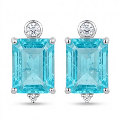 Angelina 5.9 carat authentic Aquamarine .925 Sterling Silver Handcrafted EARRINGS