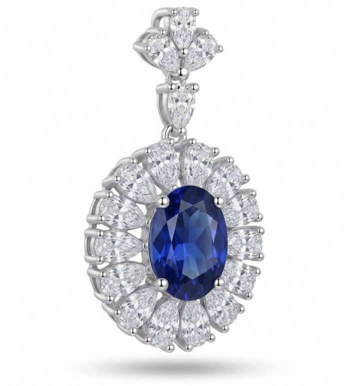 Atlantica Natural 8.7 carat African Tanzanite .925 Sterling Silver handcrafted Necklace