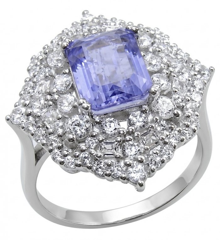 Born to Glam 4.2 carat natural Tanzanite .925 Sterling Silver dipped in rhodium Perfectly handcrafted Ring s. 8 1/2 - video