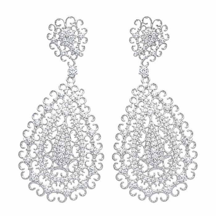 The Renaissance Natural 3.5 carat White Topaz .925 Sterling Silver handcrafted earrings
