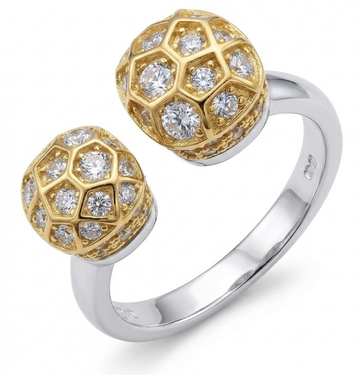 Luxurious 3.8 carat White Topaz 14K Gold over .925 Sterling Silver handcrafted Statement Ring size 7