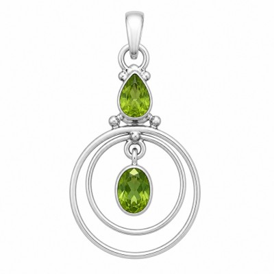 Alessia authentic 2.9 carat Brazilian Peridot Silver handmade Statement pendant