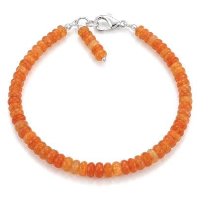 Sublime Brilliance Authentic Orange Fire Opal .925 Sterling Silver handcrafted bracelet