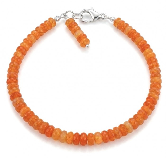 Sublime Brilliance Authentic Orange Fire Opal .925 Sterling Silver handcrafted bracelet