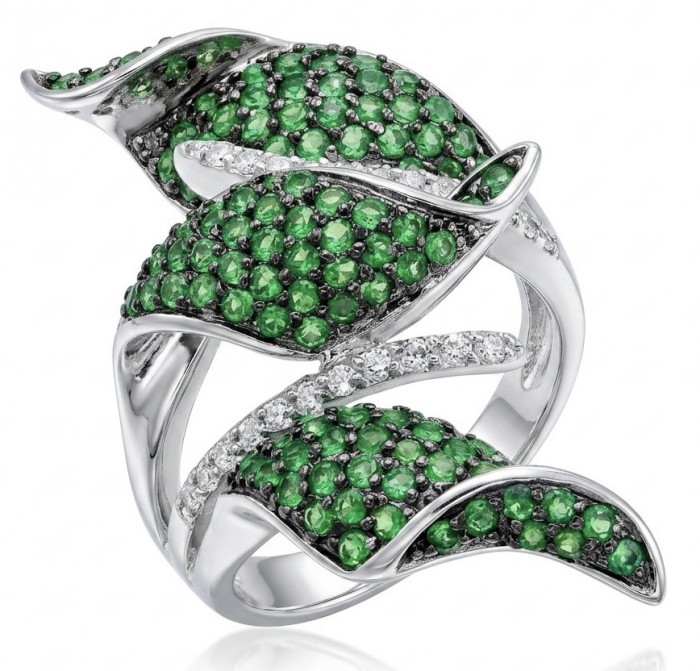 Precious pave authentic 10.2 carat Emerald .925 Sterling Silver Ring size 7