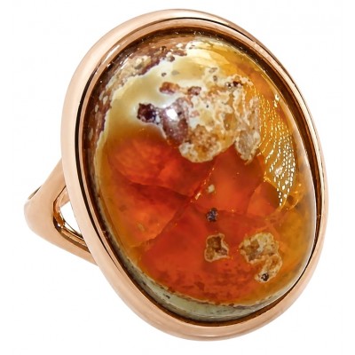 Golden Dream best quality 22.4 carat Mexican Opal 18K Gold over .925 Sterling Silver handmade ring 9