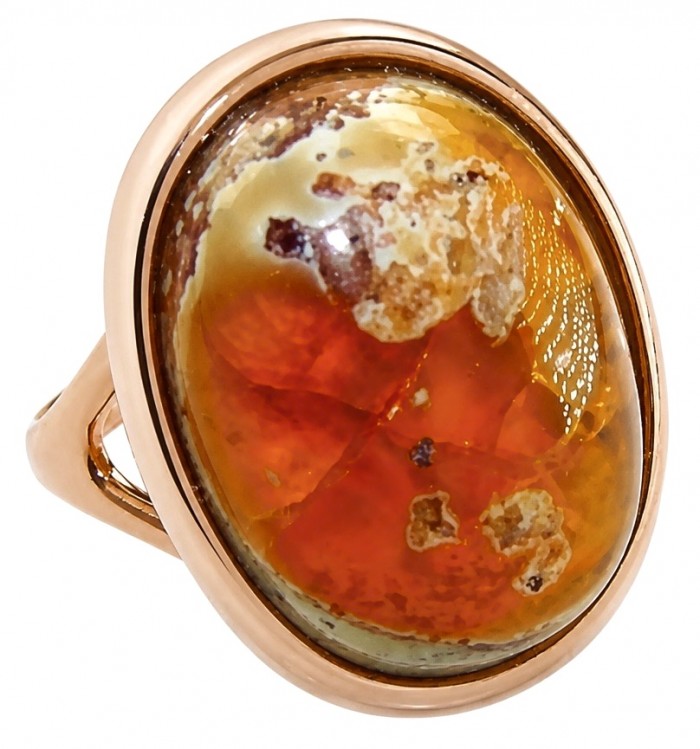 Golden Dream best quality 22.4 carat Mexican Opal 18K Gold over .925 Sterling Silver handmade ring 9
