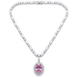 Isabella - delicate 6.7 carat Bubblegum Pink Sapphire .925 Sterling Silver handcrafted Statement Necklace