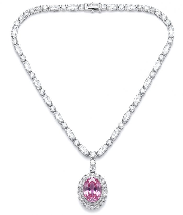 Isabella - delicate 6.7 carat Bubblegum Pink Sapphire .925 Sterling Silver handcrafted Statement Necklace - video