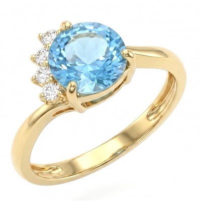 Pacifica 4.8 carat Swiss Blue Topaz .925 Sterling Silver handcrafted ring size 7