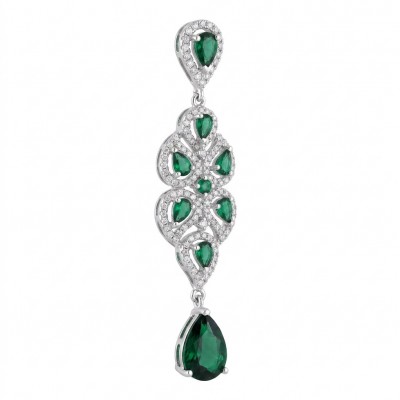 Authentic 6.5 carat Tsavorite Garnet rhodium over .925 Sterling Silver handmade Statement Pendant