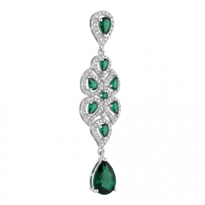 Authentic 6.5 carat Tsavorite Garnet rhodium over .925 Sterling Silver handmade Statement Pendant