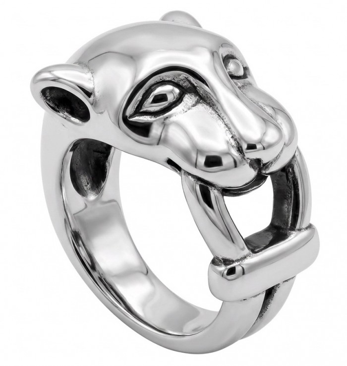 Cheetah .925 Sterling Silver handmade Statement Ring s. 8