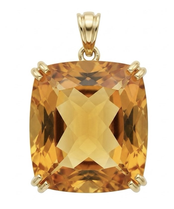 Luxury genuine Fancy Rose cut 35.5 CARAT Champagne Topaz 22K Gold over .925 Sterling Silver handmade Pendant - video
