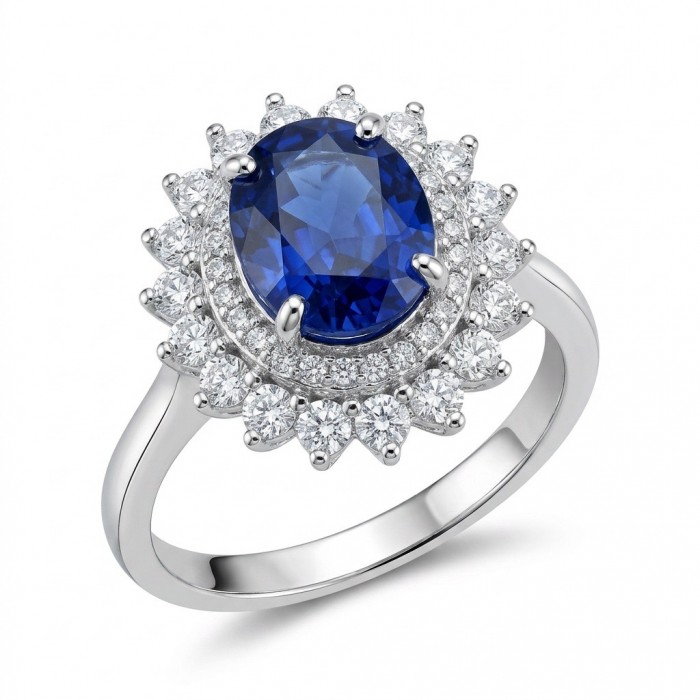 Classic Beauty- Luxurious 5.8 carat Tanzanite .925 Sterling Silver handcrafted Ring size 8 1/4